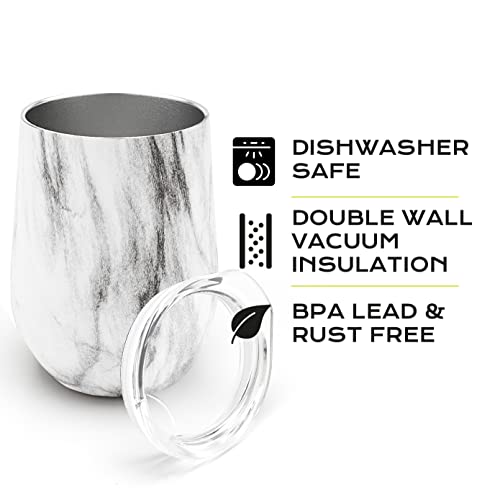 BALIBETOV 5 pcs large Yerba Mate Cup and Bombilla Kit, Includes one 8 oz Yerba Mate Gourd with Lid, Two Bombillas Mate Straw and one cleaning brush (Marble, 8.00) - Image 4