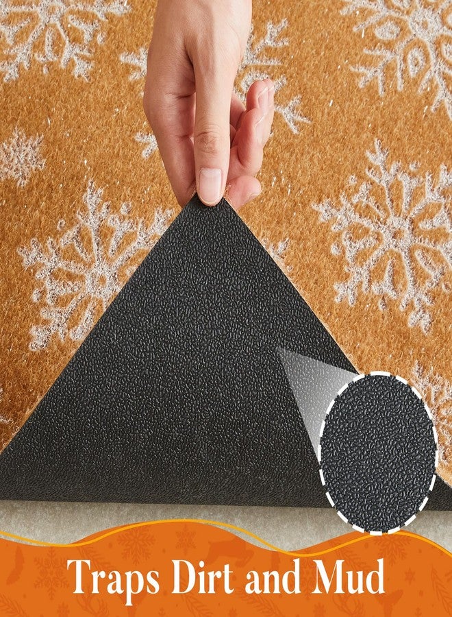 TYUU Christmas Doormat, Outdoor & Indoor Merry Christmas Door Mat, Coir Snowflake Winter Holiday Door Mats for Front Door Outside Entrances, 24"x36", Snowflakes - Image 4