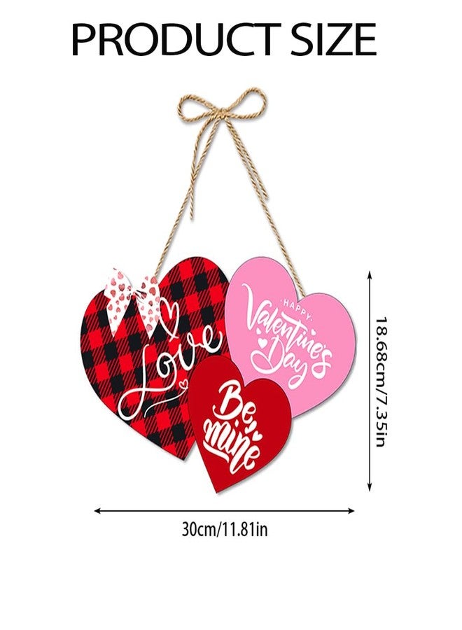 RUPOFUZA Valentine Door Decorations Love Hanging Sign Front Door Hanger Wreath Decor Indoor Outdoor Decor for Valentine's Day Party Home Farmhouse Wall Porch Yard Window Decoration Supplies - Image 3