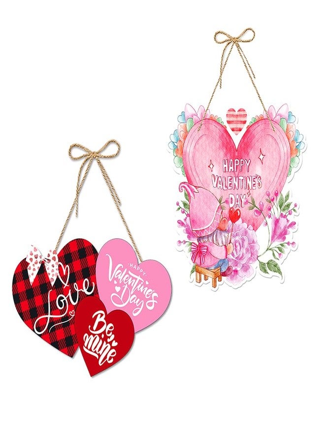 RUPOFUZA Valentine Door Decorations Love Hanging Sign Front Door Hanger Wreath Decor Indoor Outdoor Decor for Valentine's Day Party Home Farmhouse Wall Porch Yard Window Decoration Supplies - Image 1