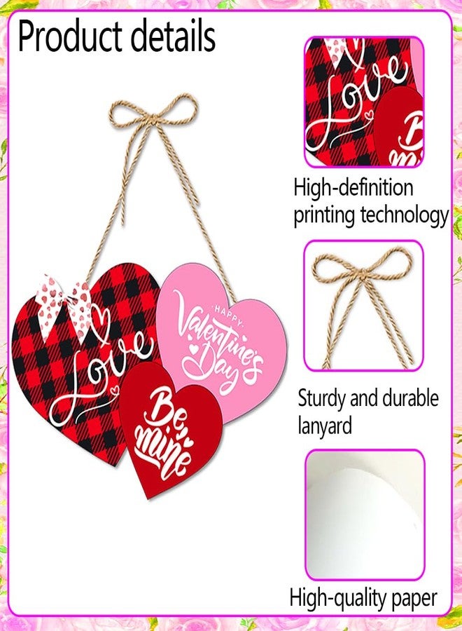 RUPOFUZA Valentine Door Decorations Love Hanging Sign Front Door Hanger Wreath Decor Indoor Outdoor Decor for Valentine's Day Party Home Farmhouse Wall Porch Yard Window Decoration Supplies - Image 4