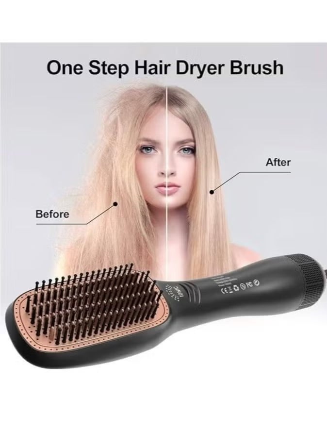 IONIC PROFESSIONAL 2-in-1 Styling Brush for Straightening & Curling - Ceramic Ionic Technology, Fast Hair Styling, Smooth & Frizz-Free Results, Adjustable Temperature, Suitable for All Hair Types  - Image 2