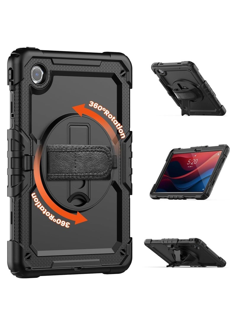 Protective Tablet PC Case Compatible with Lenovo Tab M11 Case with Screen Protector, Shockproof Rugged case 360° Rotating Hand Strap/Stand