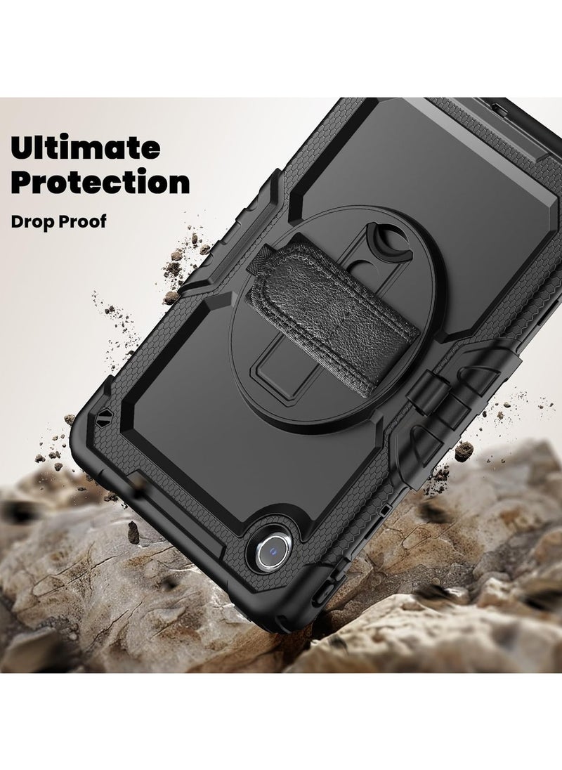Protective Tablet PC Case Compatible with Lenovo Tab M11 Case with Screen Protector, Shockproof Rugged case 360° Rotating Hand Strap/Stand