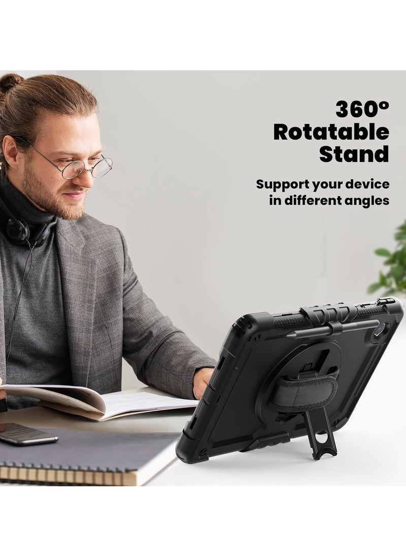 Protective Tablet PC Case Compatible with Lenovo Tab M11 Case with Screen Protector, Shockproof Rugged case 360° Rotating Hand Strap/Stand