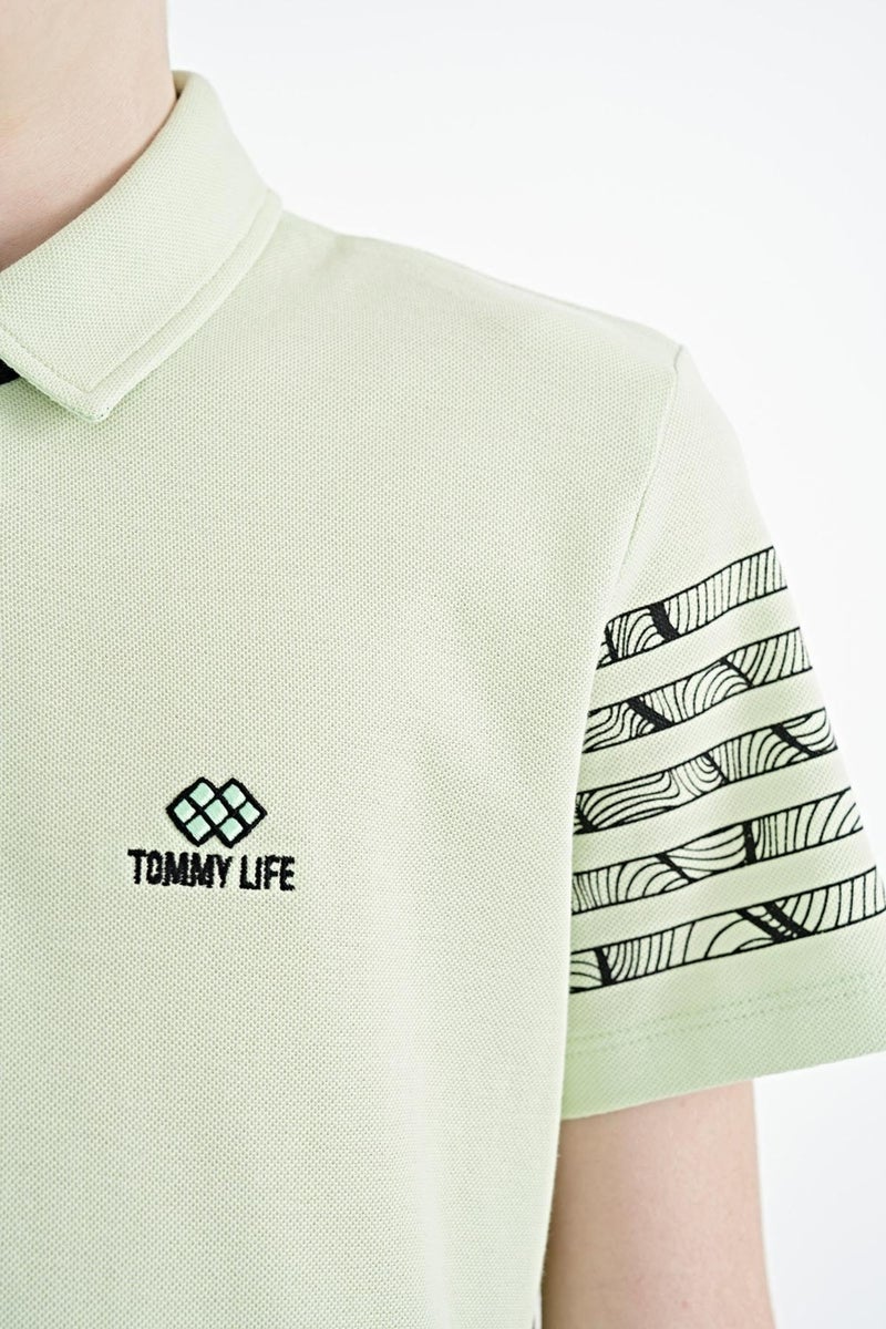 Tommy Life Light Green Sleeve Print Detailed Standard Pattern Polo Collar Boy T-Shirt - 11093  - Image 2