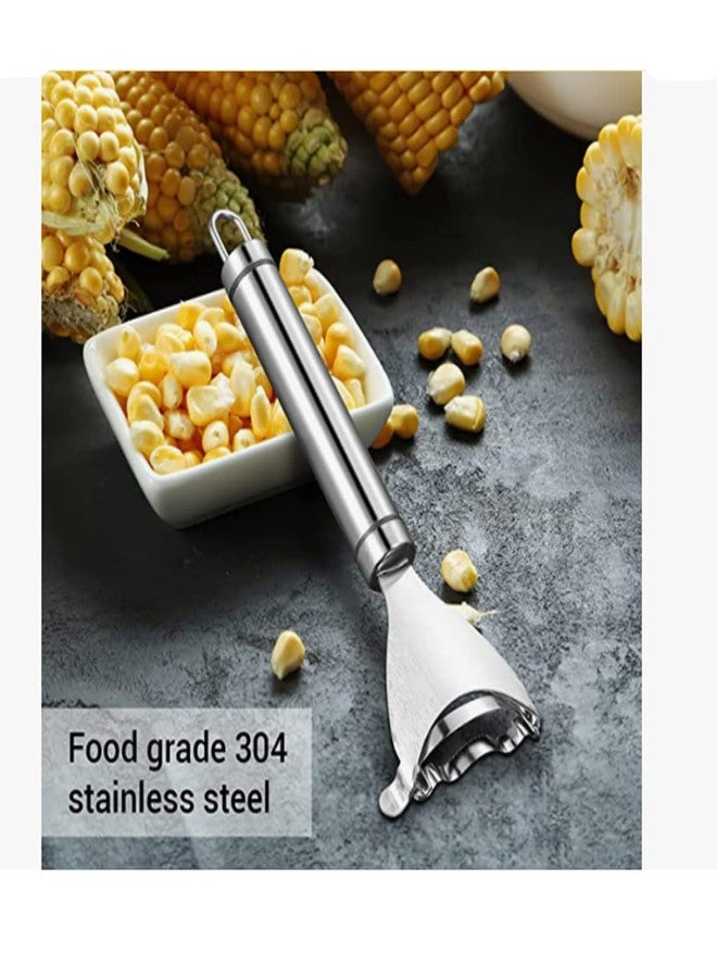 Dycica Corn Cob Stripper Peeler Remover Salad Making Cutter Easy Clean Corn Cob Stripper Stainless Steel Splitter Tool - Image 3