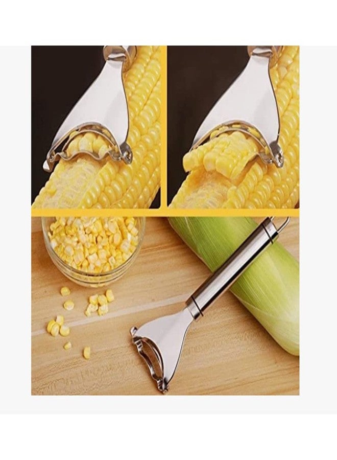 Dycica Corn Cob Stripper Peeler Remover Salad Making Cutter Easy Clean Corn Cob Stripper Stainless Steel Splitter Tool - Image 5