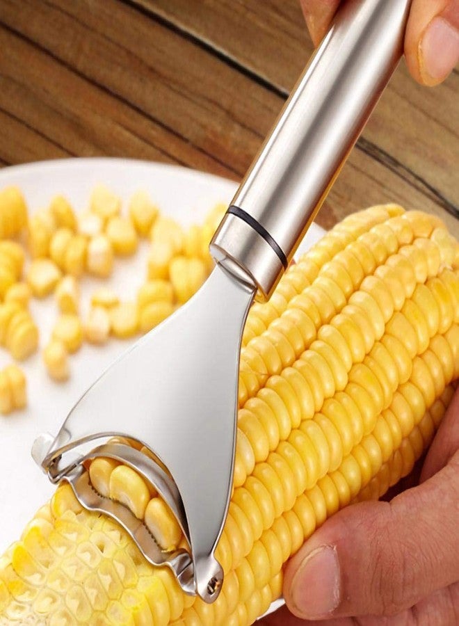Dycica Corn Cob Stripper Peeler Remover Salad Making Cutter Easy Clean Corn Cob Stripper Stainless Steel Splitter Tool - Image 1