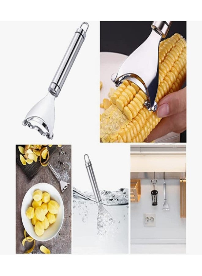 Dycica Corn Cob Stripper Peeler Remover Salad Making Cutter Easy Clean Corn Cob Stripper Stainless Steel Splitter Tool - Image 4