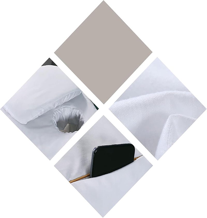 KKLT Microfiber Massage Table Sheet Set,4-Piece Salon Bed Cover Massage Table Skirt Stain-Resistant Breathable Beauty Bedspreads for Massage Tables-White 190x80cm(75x31inch) - Image 3