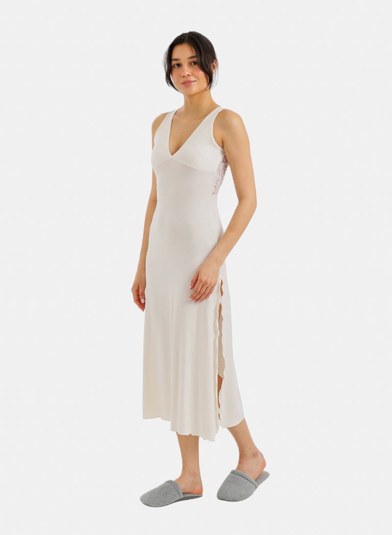 Carina Side-Slit Midi Nightgown - Image 2