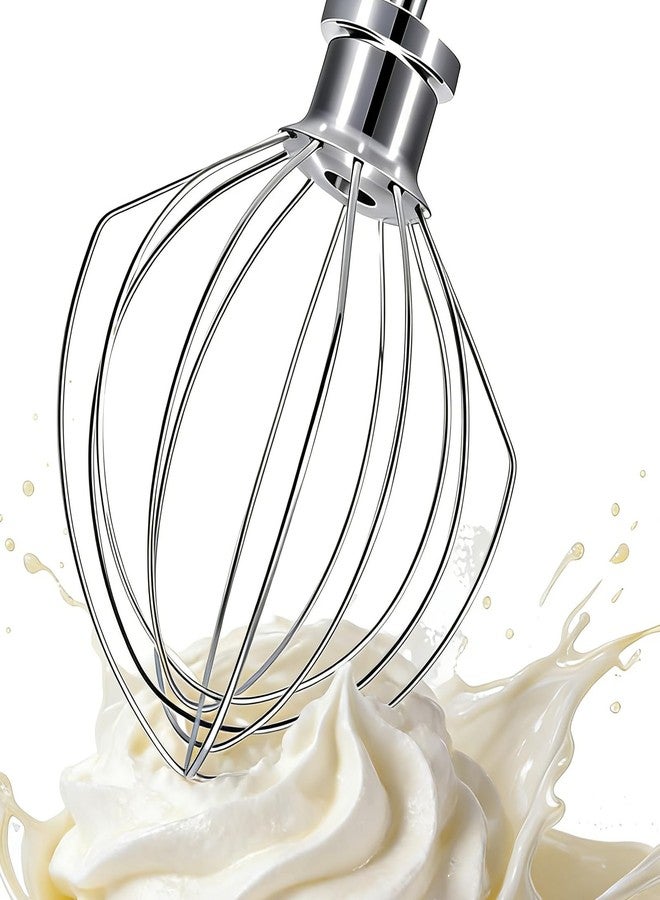 TIZZE ملحق خفق KN256WW لخلاطات KitchenAid سعة 6 كوارت ذات وعاء قابل للرفع - آمن للغسل في غسالة الأطباق، مضرب من الفولاذ المقاوم للصدأ بستة أسلاك - شديد التحمل لخفق الكريمة والبيض والمايونيز والكيك بسرعة - Image 1