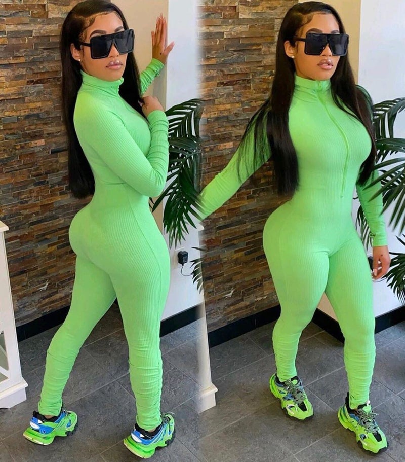 FF1001 European and American Plus Size Womens Pit Tight Jumpsuit Leg Sleeve Pleated High Elastic Jumpsuit Pink - Image 4