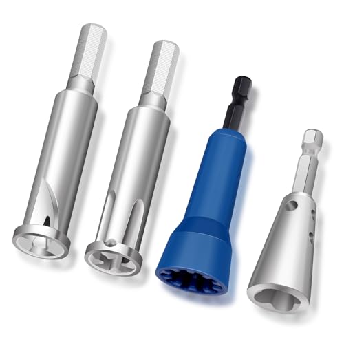 Dualshine 4 Pcs Wire Twister Tool for Drill, Wire Nut Twister Wire Stripper Tool Connector Driver with 1/4" Chuck Cable Quick Stripping Electricians Tools - Image 1