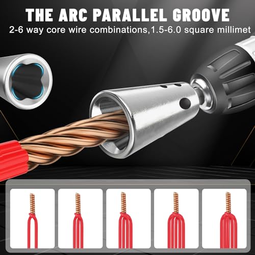 Dualshine 4 Pcs Wire Twister Tool for Drill, Wire Nut Twister Wire Stripper Tool Connector Driver with 1/4" Chuck Cable Quick Stripping Electricians Tools - Image 2