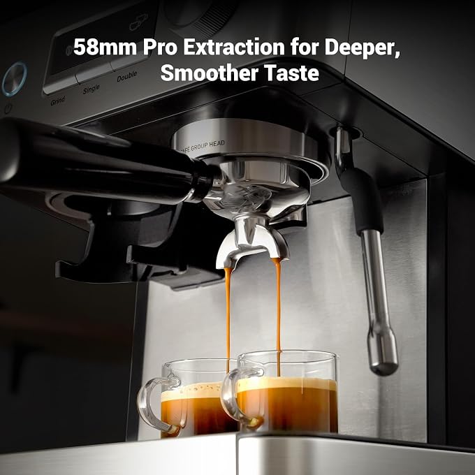 Gevi 20 Bar Espresso Machine With Built-In Grinder & Milk Frother | All-In-One Home Barista Machine Makes Latte & Cappuccino, 2.3L Detachable Tank, Stainless Steel Wand Produces Silky Microfoam - Image 3