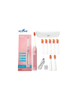 pink electric toothbrush with 5 brush heads, 1 white storage case, multiple brushing modes and builtin timer - pzsku/ZD3DB4D890278225D8BC1Z/45/_/1710834347/bf447851-e178-47cd-9017-12903b9d1fec