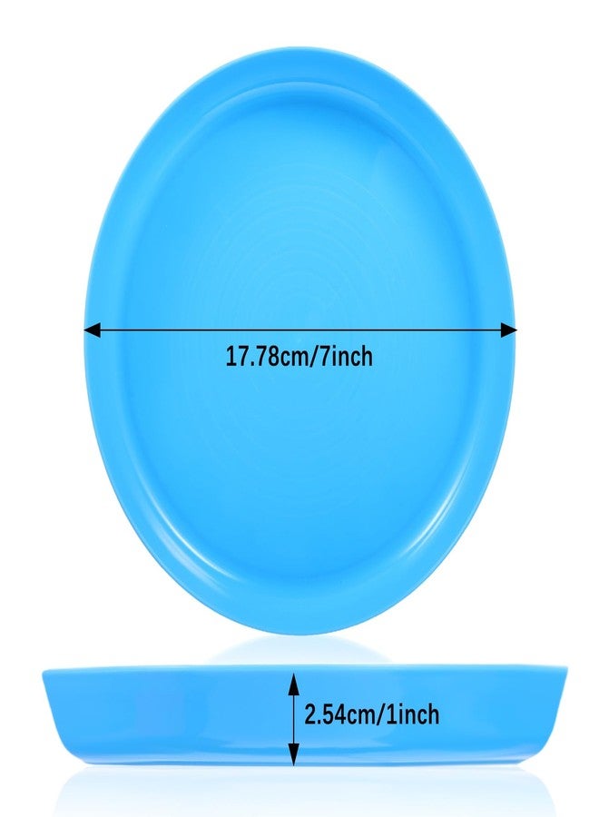 JOUTYFOR 24 Pack Plastic Plates, 7 Inch Colorful Toddler Dinner Plates Children Plates, BPA Free Reusable Small Snack Plates Salad Plates for BBQ, Travel, Events, Dishwasher Safe, 6 Colors - Image 2