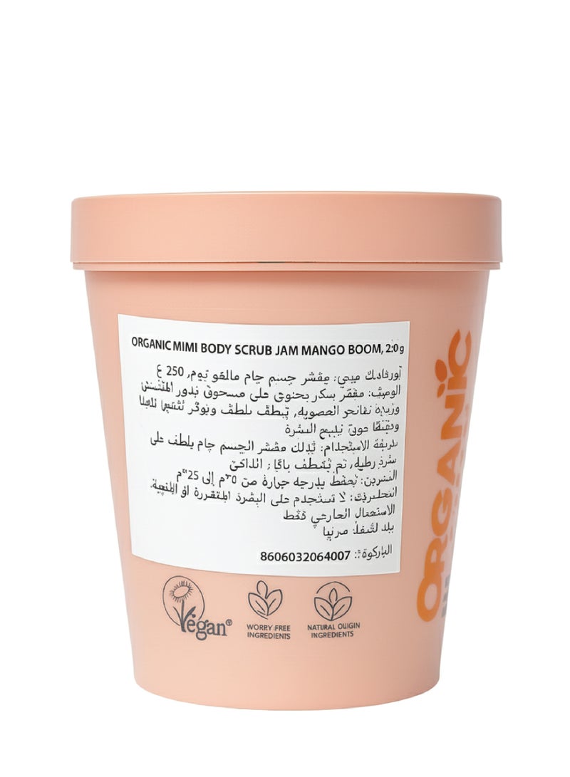 Organic Mimi Mango Boom Body Scrub Jam 250g - Image 2