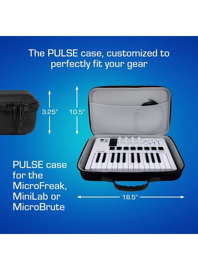 Analog Cases Pulse Case for Arturia MiniLab/MicroFreak/MicroBrute or comparable midi Controllers (Transport case Made of Durable, Moulded EVA/Nylon, with Robust Rubber Handle), Black - Image 5