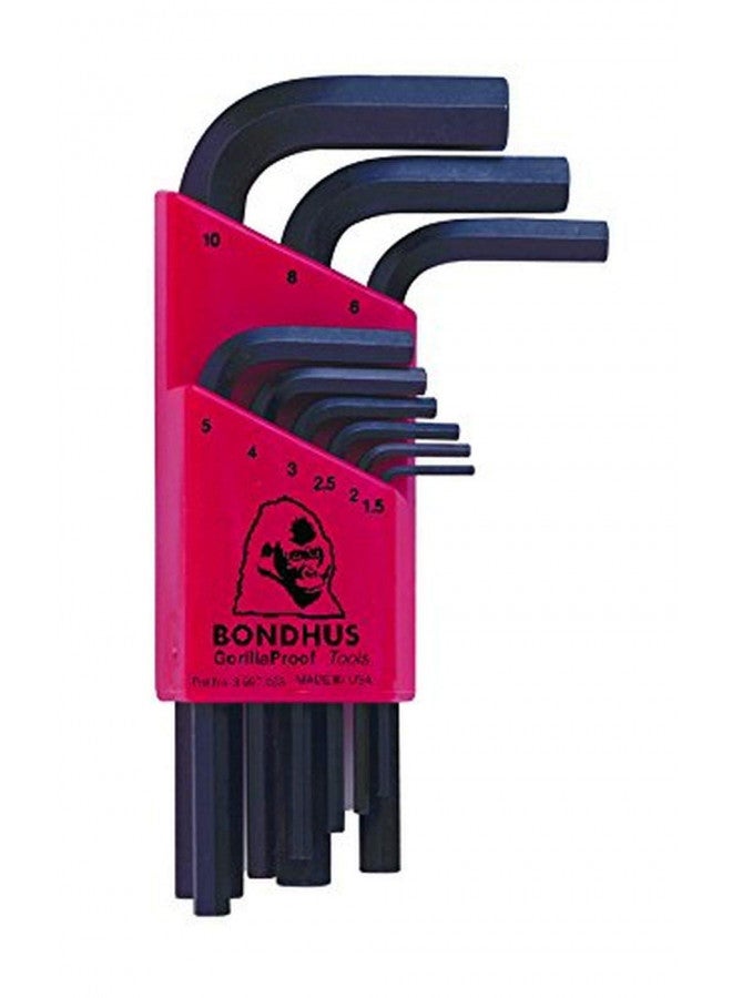 Bondhus Bondhus 12299 Set of 9 Hex L-wrenches, Short Length, sizes 1.5-10mm 