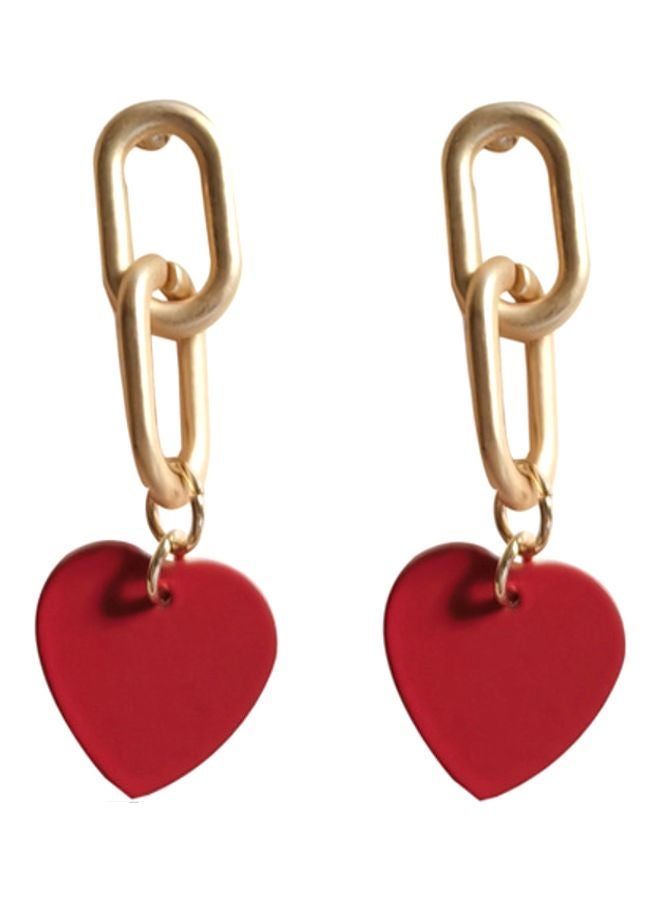 اليشمك حلق أذن متدلي على شكل سلسلة مزيّنة بتصميم قلب - Image 1