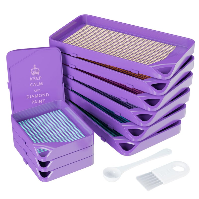 ARTDOT 10-Piece Interlocking Diamond Art Trays Kits for Adults, Stackable Diamond Painting Accessories and Tools - Image 1