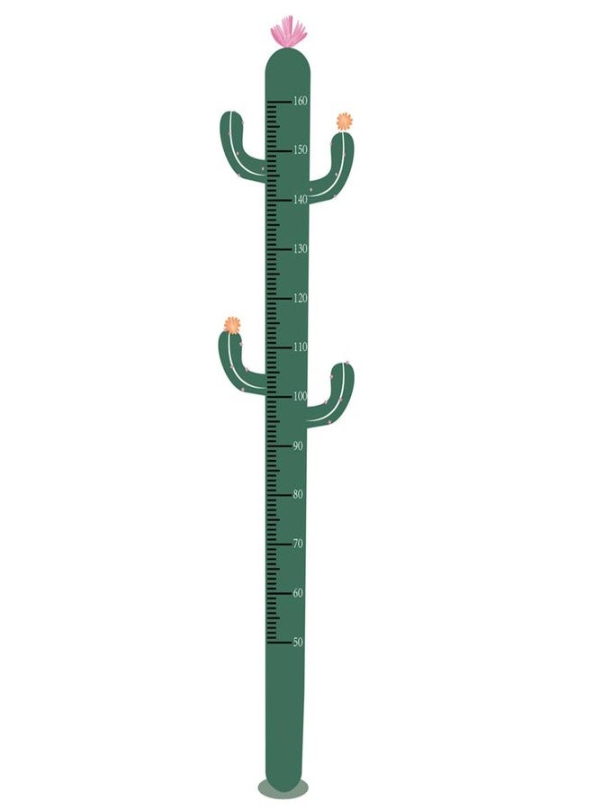 PRETYZOOM Kids Height Wall Sticker Cactus Shape Growth Chart Removable Height Measurement Ruler for Bedroom Classroom Decor 69.29X24.40In - Image 1