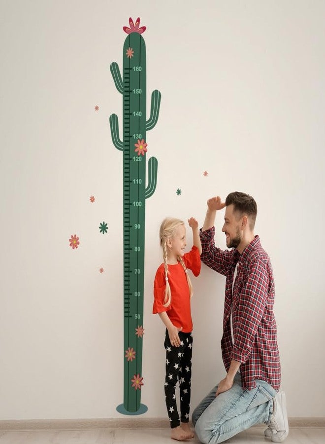 PRETYZOOM Kids Height Wall Sticker Cactus Shape Growth Chart Removable Height Measurement Ruler for Bedroom Classroom Decor 69.29X24.40In - Image 4
