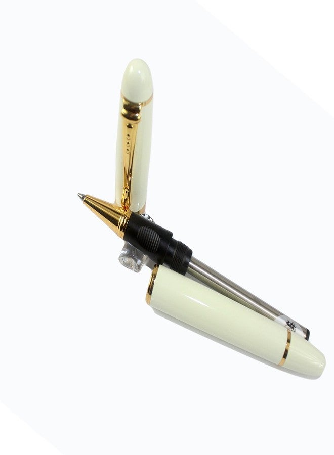 Gullor Fashion Elegant Jinhao 450 White Rollerball Pen with Golden Clip - Image 4