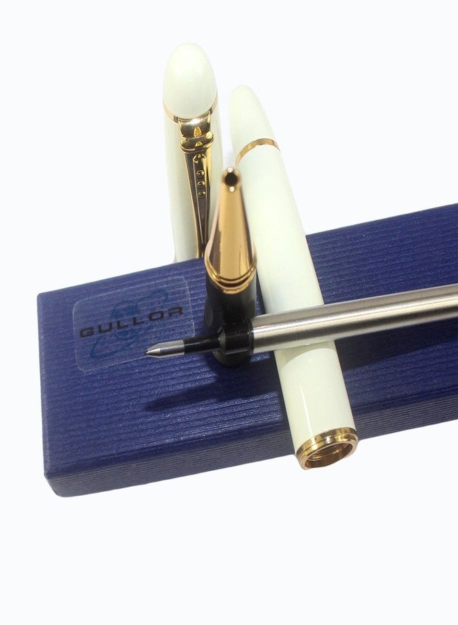 Gullor Fashion Elegant Jinhao 450 White Rollerball Pen with Golden Clip - Image 5