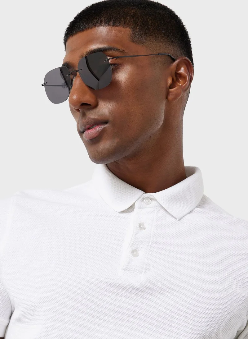 Seventy Five Casual Rimless Square Sunglasses