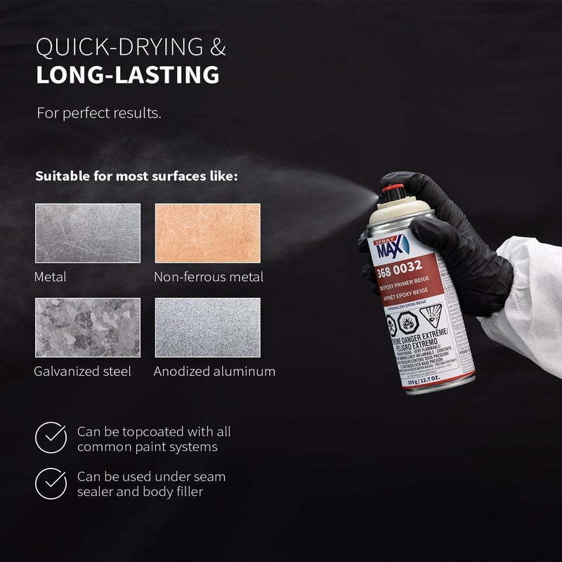 Spray max 2K Epoxy Rust Cure Primer Beige | 2K Primer Automotive | Epoxy Spray Paint for Metal, Aluminum & Steel | Corrosion-Resistant, Fast-Drying, High Adhesion & Professional Grade 12.7 oz - Image 5
