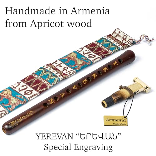 HandCraftoria Armenian Duduk SPECIAL EDITION - YEREVAN birthday - handmade from ARMENIA with Playing Instruction - Oboe flute Balaban Woodwind Instrument Apricot Wood - Gift National case - Image 2