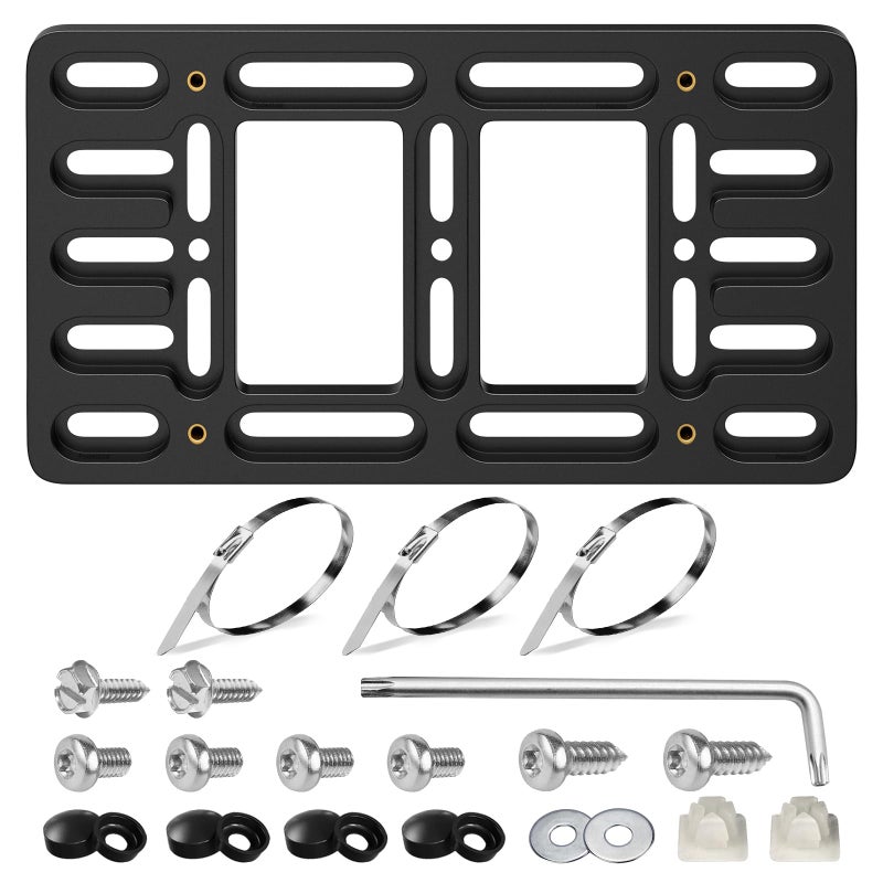 Podestaa Front License Plate Bracket Holder for Audi 20002025 A3 A4 A5 A6 A7 A8 Quattro Sportback Allroad Q3 Q5 Q7 Q8 Premium Prestige S RS Series Bumper Car Plate Frame Mounting Kit - Image 3