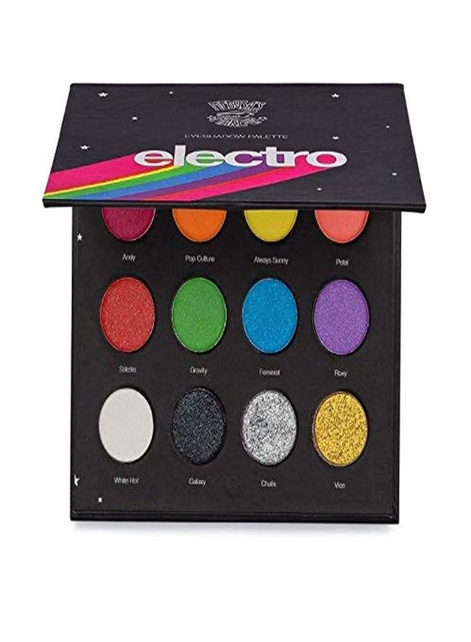Medusa's Makeup Electro Palette 12 Rainbow Color Highly Pigmented Electro Eyeshadow Palette, Shimmer, Matte, Metallic and Neon - Image 1