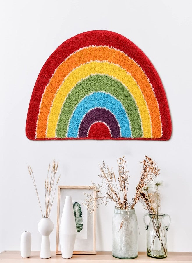 Panstar Rainbow Bath Mat for Bathroom, Luxury Absorbent Bathroom Mats Non Slip, Cute Colorful Striped Bathtub Rug Fun Fluffy Shower Rugs Washable - Image 3