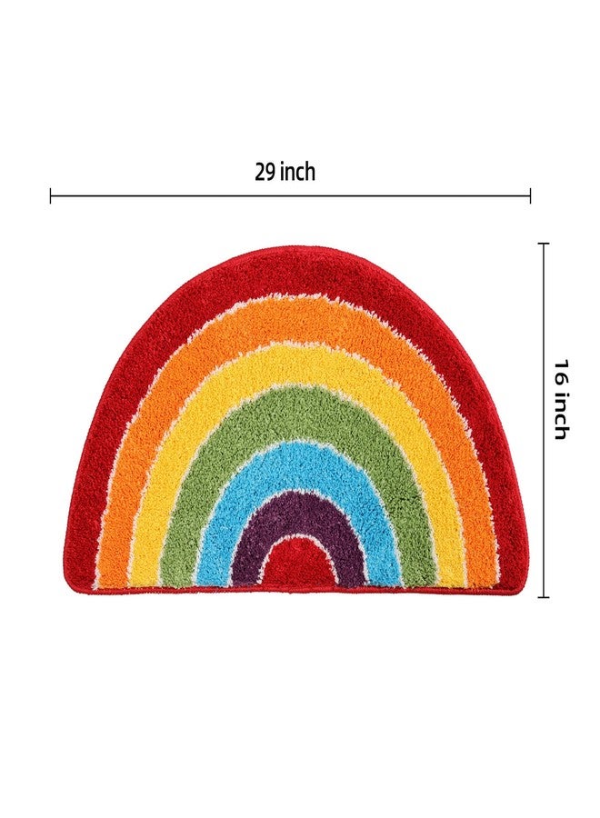 Panstar Rainbow Bath Mat for Bathroom, Luxury Absorbent Bathroom Mats Non Slip, Cute Colorful Striped Bathtub Rug Fun Fluffy Shower Rugs Washable - Image 4