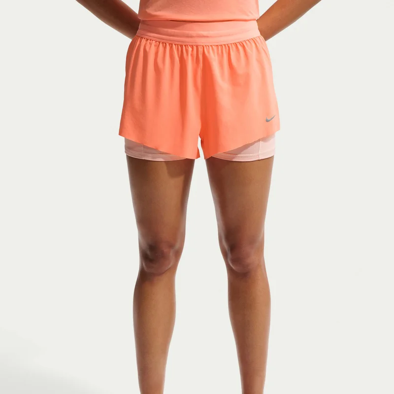 Nike Orange Women's Swift Dri-FIT 2-in-1 Running Shorts for Women | Best Price UAE