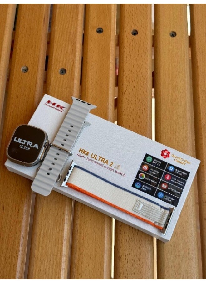 هونج كونج - ساعة ذكية HK22 ULTRA 2 - 4 حزام + واقي شاشة - Image 1
