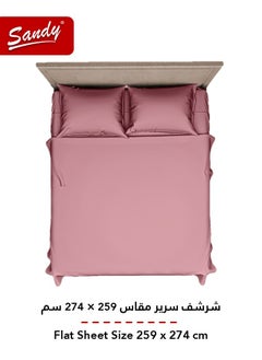 Sandy Sandy Premium Hotel Quality Flat Sheet and Pillow Cases, Bed Sheet 3 Pieces Set, Soft & Breathable and Cooling, King Size 274 x 259 cm, Rosy  - Image 3