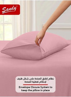Sandy Sandy Premium Hotel Quality Flat Sheet and Pillow Cases, Bed Sheet 3 Pieces Set, Soft & Breathable and Cooling, King Size 274 x 259 cm, Rosy  - Image 5