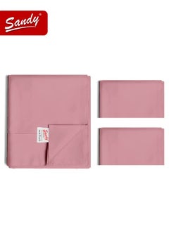 Sandy Sandy Premium Hotel Quality Flat Sheet and Pillow Cases, Bed Sheet 3 Pieces Set, Soft & Breathable and Cooling, King Size 274 x 259 cm, Rosy  - Image 1