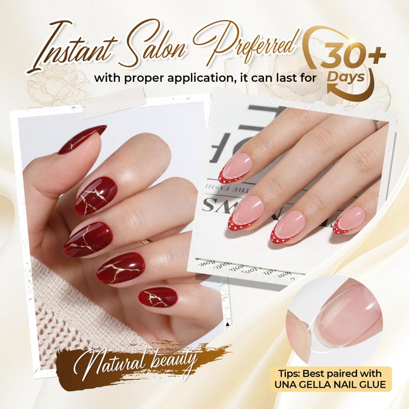 UNA GELLA Oval Fake Nails Pre-shape 504pcs Almond Gel Nail Tips Round Almond Press on Nails for Full Cover Acrylic Round Oval Full Nails False Nails 12 Sizes False Soft Gel Tips - Image 2