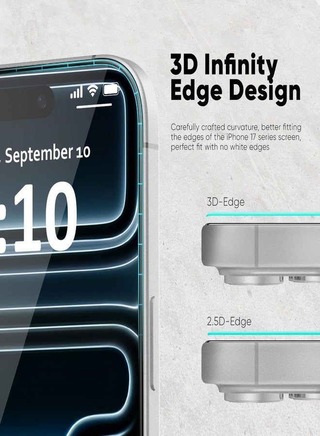 FLOLAB NanoArmour ONETIME PRO for iPhone 17 Screen Protector, Anti-Reflective, PolarSpectra Anti-Rainbow, 3D Tempered Glass, Edge Reinforced, Easy Install, Smooth - Image 2