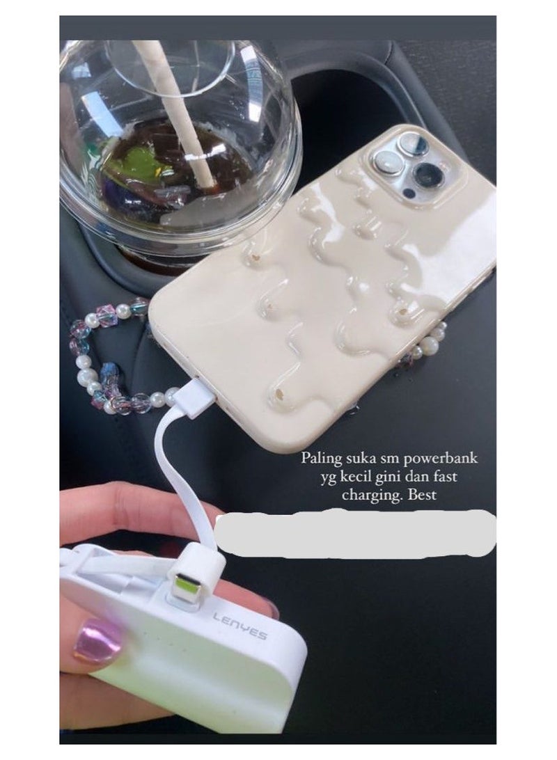 LENYES PX024 5000mAh Mini Powerbank 2 Conector Options With Stand Of Power Bank - Image 2