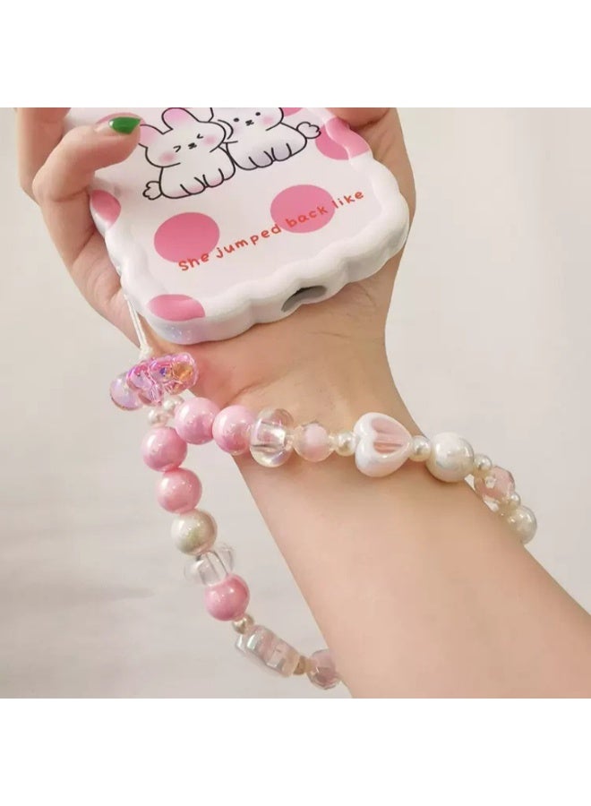 NIBEMINENT Beaded Phone Lanyard, Anti Lost Removable Wrist Strap, Cute Cartoon Bracelet Pendant, Phone Keychain Lanyard - Image 2