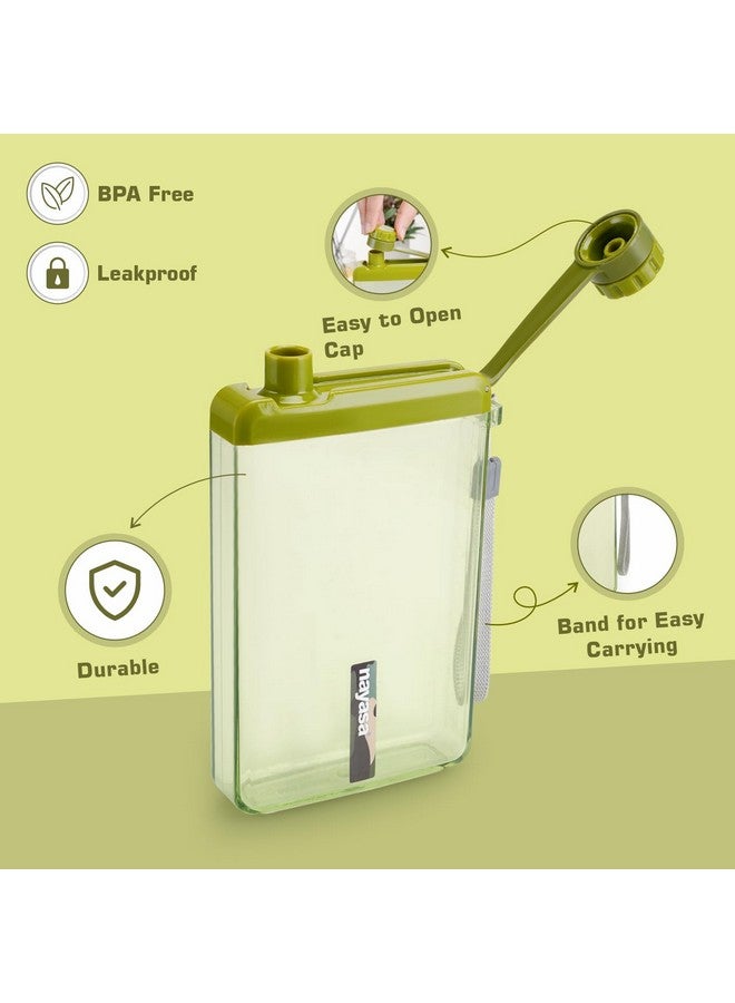 Nayasa Zelda 550 ml BPA Free | Leak Proof | Slim Body | Compact Size | Notebook Water Bottle for School, College & Office | Green - Image 3