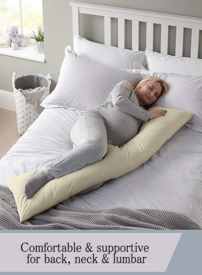 Cotton Delight غطاء وسادة جسم قطن ديلوكس 20 x 60 بسحاب 100% قطن مزيج ممتاز 1 قطعة كريمي - Image 4